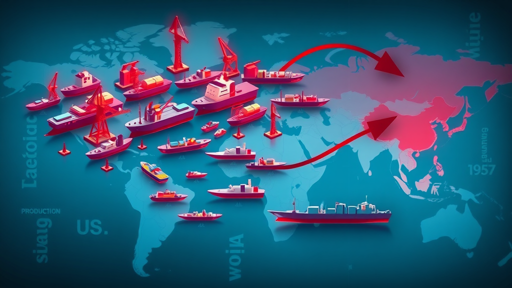 Infographic showing global shipbuilding capacity and U.S. decline