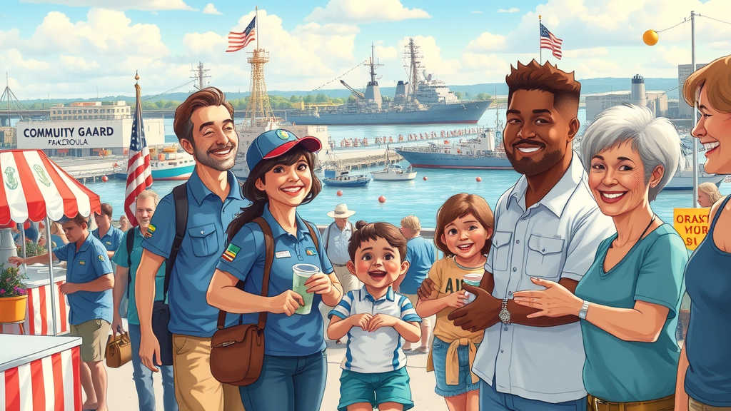 bollinger shipyard community event pascagoula ms vibrant families coast guard ships shipyard buildings community fair waterfront