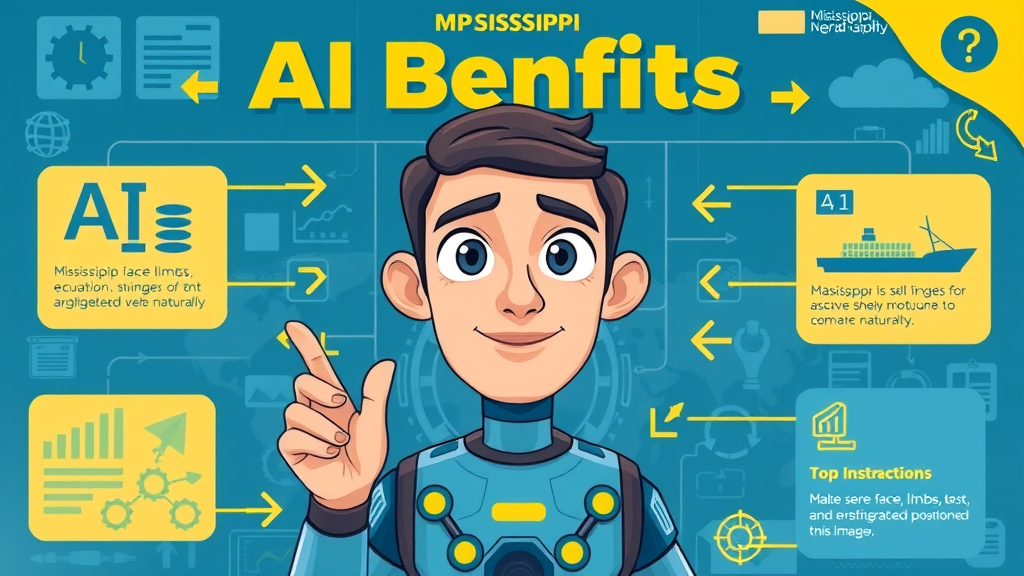 Infographic highlighting top AI benefits for Mississippi education and shipbuilding at Pascagoula Shipyard
