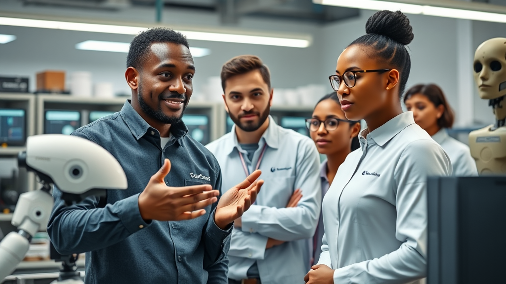 diverse alcorn state university students and professor mentoring in AI lab, artificial intelligence innovation in mississippi ai grants