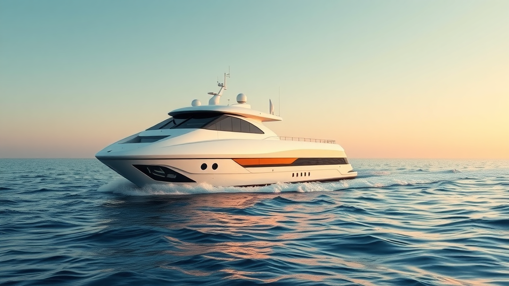 autonomous ship built with ai shipbuilding, digital twin technology at sunrise